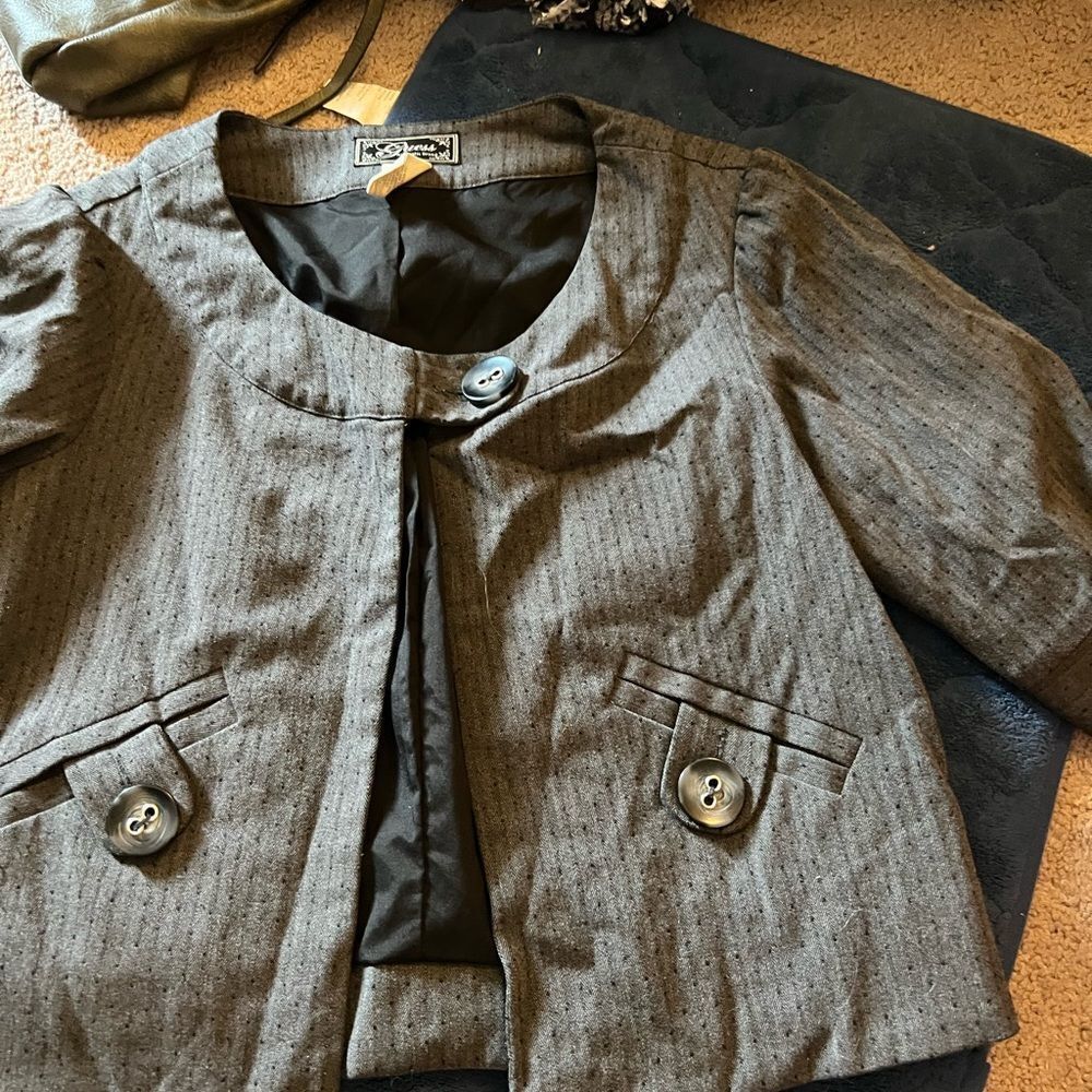 Guess Cropped One Button Jacket Small - image 6
